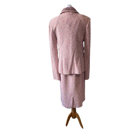 St. John Couture Embellished Knit Pink Blush Multi Jacket & Dress Suit- Size 12 - Picture 3 of 16
